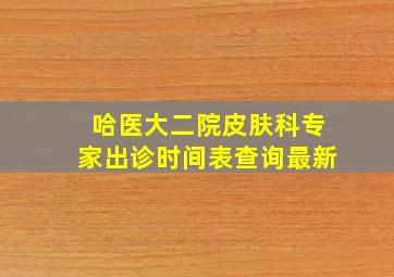 哈医大二院皮肤科专家出诊时间表查询最新