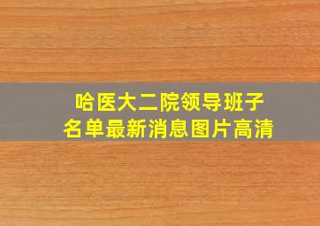 哈医大二院领导班子名单最新消息图片高清