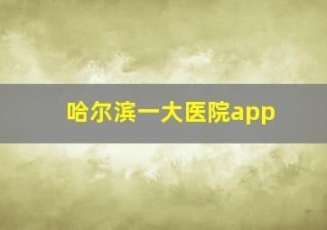 哈尔滨一大医院app