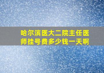 哈尔滨医大二院主任医师挂号费多少钱一天啊