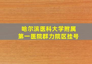 哈尔滨医科大学附属第一医院群力院区挂号