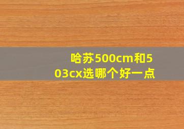 哈苏500cm和503cx选哪个好一点