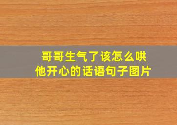 哥哥生气了该怎么哄他开心的话语句子图片