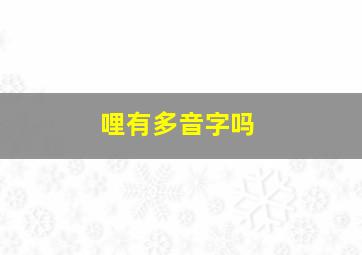 哩有多音字吗