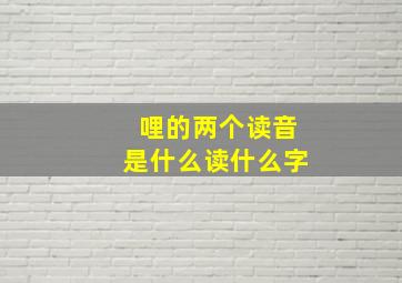 哩的两个读音是什么读什么字