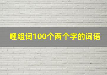 哩组词100个两个字的词语