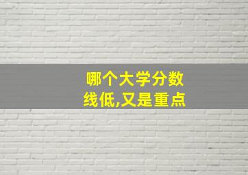 哪个大学分数线低,又是重点