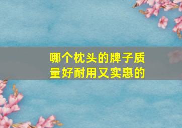 哪个枕头的牌子质量好耐用又实惠的