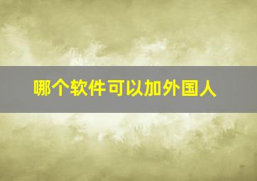 哪个软件可以加外国人