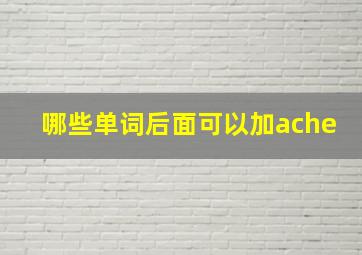 哪些单词后面可以加ache