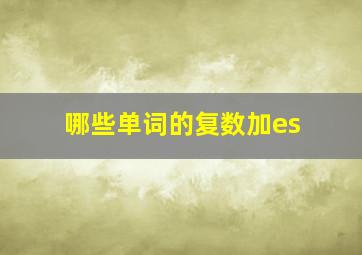 哪些单词的复数加es