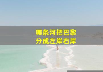 哪条河把巴黎分成左岸右岸