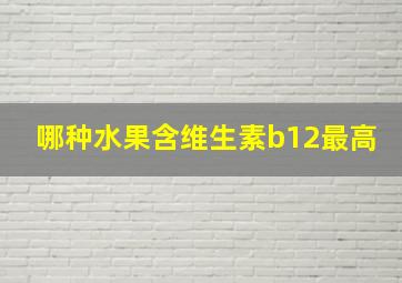 哪种水果含维生素b12最高