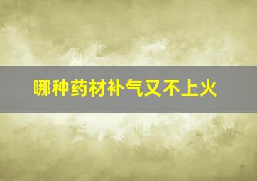 哪种药材补气又不上火