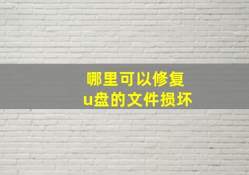 哪里可以修复u盘的文件损坏