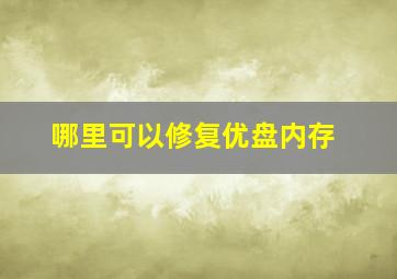 哪里可以修复优盘内存