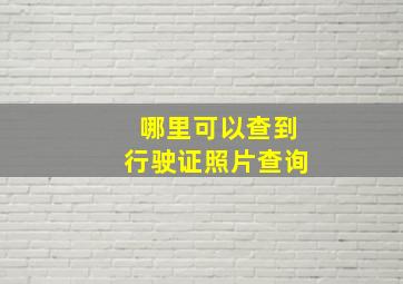 哪里可以查到行驶证照片查询