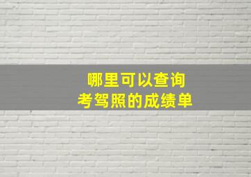 哪里可以查询考驾照的成绩单