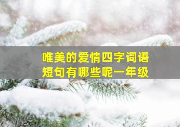 唯美的爱情四字词语短句有哪些呢一年级