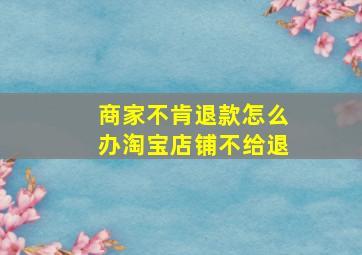 商家不肯退款怎么办淘宝店铺不给退