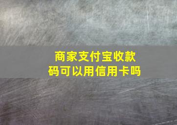 商家支付宝收款码可以用信用卡吗