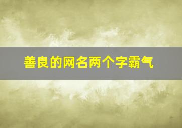 善良的网名两个字霸气