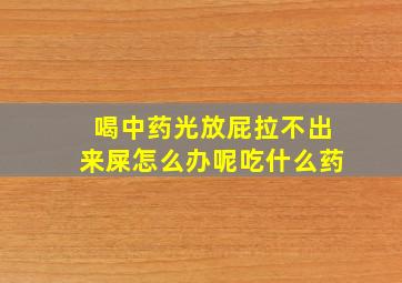 喝中药光放屁拉不出来屎怎么办呢吃什么药