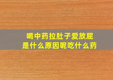 喝中药拉肚子爱放屁是什么原因呢吃什么药