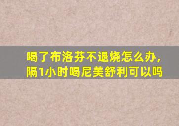 喝了布洛芬不退烧怎么办,隔1小时喝尼美舒利可以吗