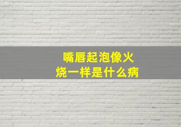 嘴唇起泡像火烧一样是什么病