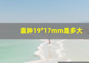 囊肿19*17mm是多大