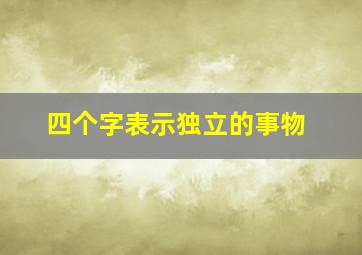 四个字表示独立的事物