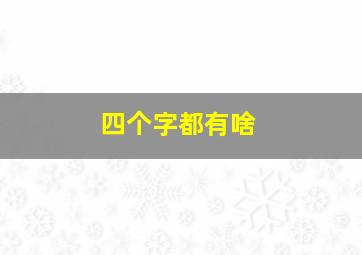 四个字都有啥