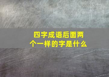 四字成语后面两个一样的字是什么