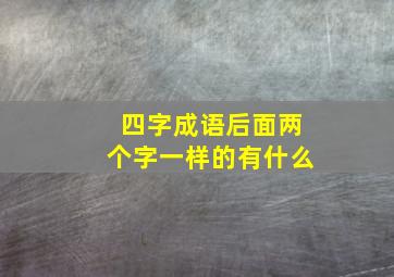 四字成语后面两个字一样的有什么