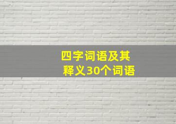 四字词语及其释义30个词语