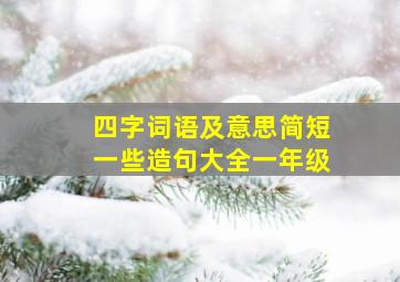 四字词语及意思简短一些造句大全一年级