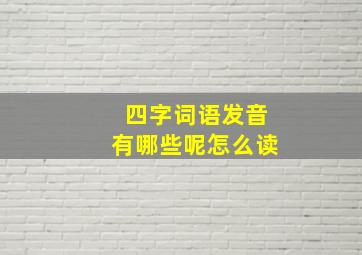 四字词语发音有哪些呢怎么读