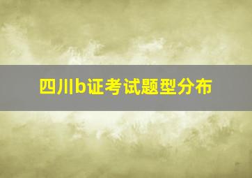 四川b证考试题型分布