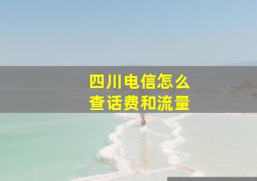 四川电信怎么查话费和流量