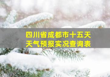 四川省成都市十五天天气预报实况查询表