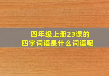 四年级上册23课的四字词语是什么词语呢