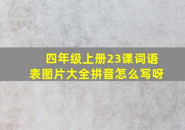 四年级上册23课词语表图片大全拼音怎么写呀