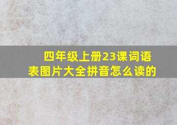 四年级上册23课词语表图片大全拼音怎么读的