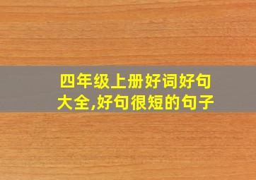 四年级上册好词好句大全,好句很短的句子