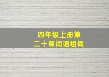 四年级上册第二十课词语组词