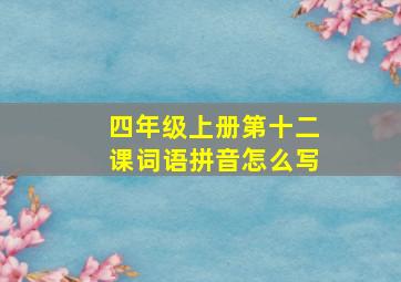 四年级上册第十二课词语拼音怎么写