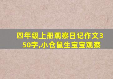 四年级上册观察日记作文350字,小仓鼠生宝宝观察