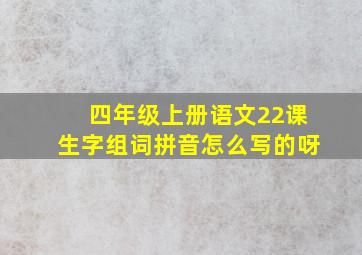 四年级上册语文22课生字组词拼音怎么写的呀