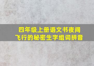 四年级上册语文书夜间飞行的秘密生字组词拼音